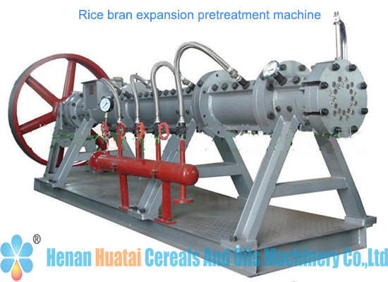 Rice bran expansion pretreatment machine