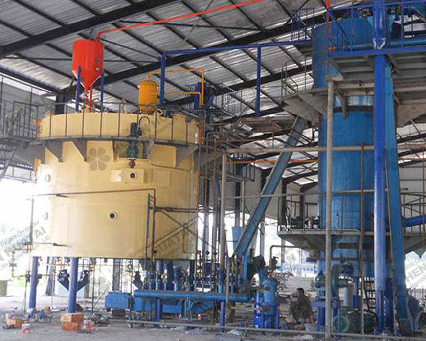 Small rice bran oil production plant